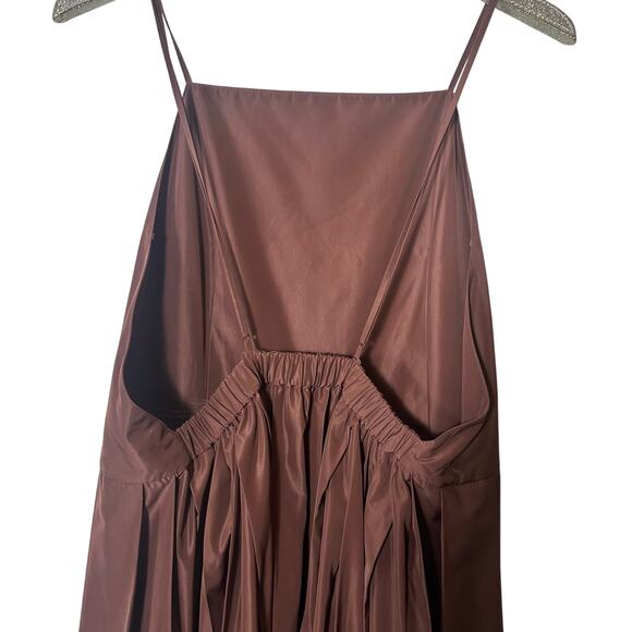 Tibi Italian Sporty Nylon Overall Dress in Cinnamon - Picture 4 of 10